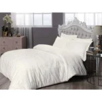 Lenjerie Pat King Size Brinley Ecru TAC Damasc Dublu Satinat - Bumbac Mercelizat