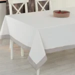 Fata De Masa Damasc Alba Colection Deluxe 160x220cm Cu Bordura Bej - imagine 3