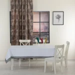 Fata de Masa Damasc Alba Colection Deluxe 160x220cm Bordura Negru