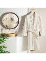 Halat Baie Bumbac Natural Ecru TAC – Confort și Eleganță Acasă
