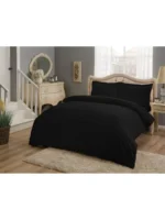 Lenjerie Pat King Size Basic Negru TAC - Bumbac Satinat