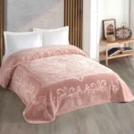 Pătură Premium Embossed Amira Grace Cappuccino DELUXE TAC 220 x 240 cm 4 kg