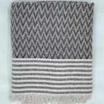 Pled Canapea Gri Fushia M170A 170×210 cm Bumbac Natural cu Ciucuri - imagine 4