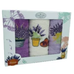 Set 3 Prosoape Bucătărie Lavanda Palarie 30x50cm 100% Bumbac - imagine 2