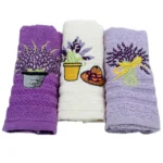 Set 3 Prosoape Bucătărie Lavanda Palarie 30x50cm 100% Bumbac